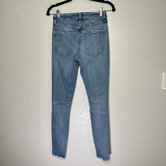 Agolde Sophie High Waist Distressed Skinny Jeans Beyond Blue Women 27 - Picture 3 of 9